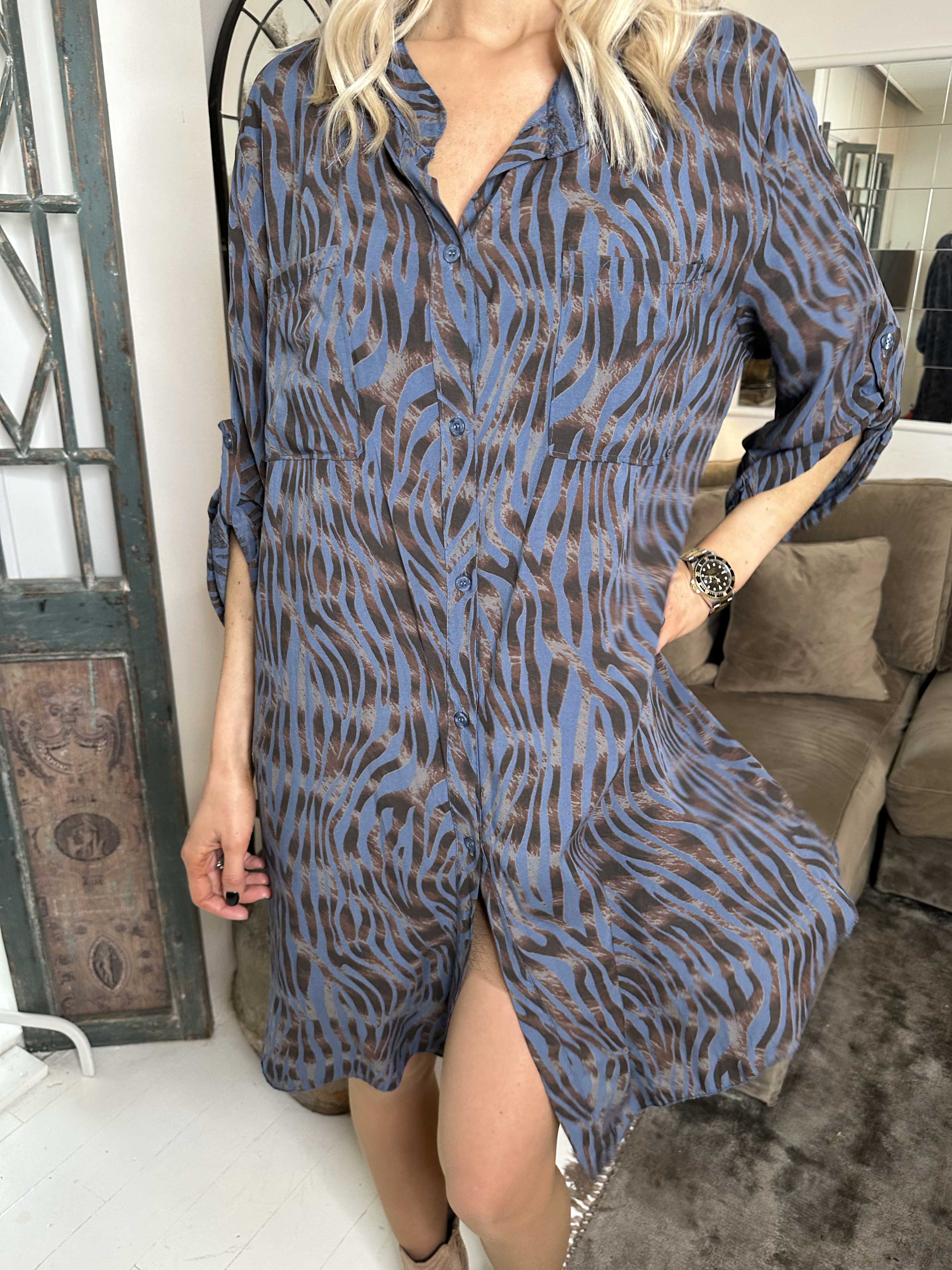 Firenze - Skjorte i bomuld med dyrestriber